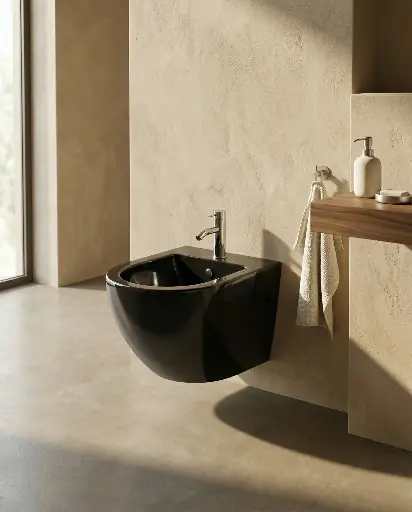 Bidet suspendu Compact noir, Stelvio principale.webp