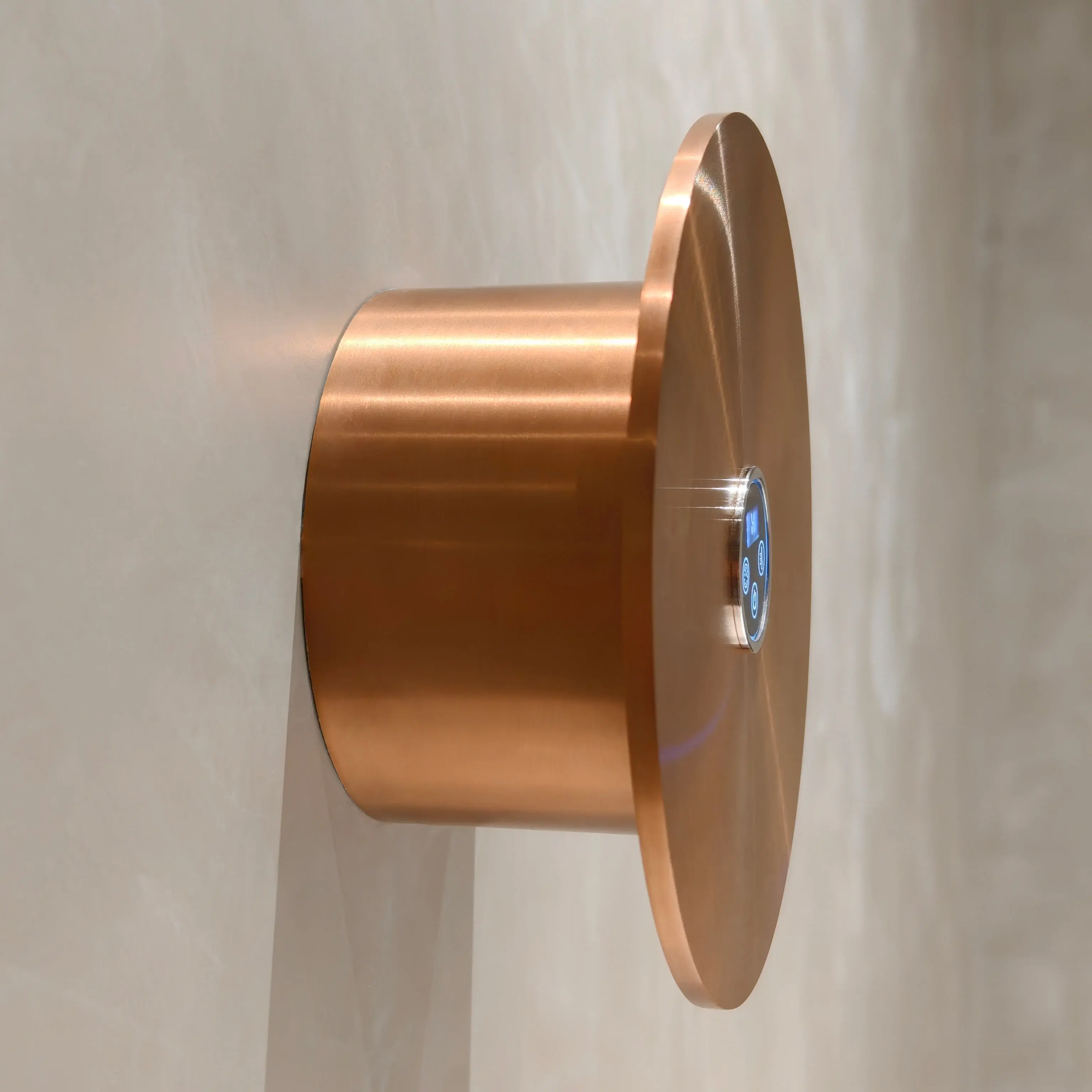 Sèche serviette électrique rond, diamètre 21cm, doré rose brossé, Disc   