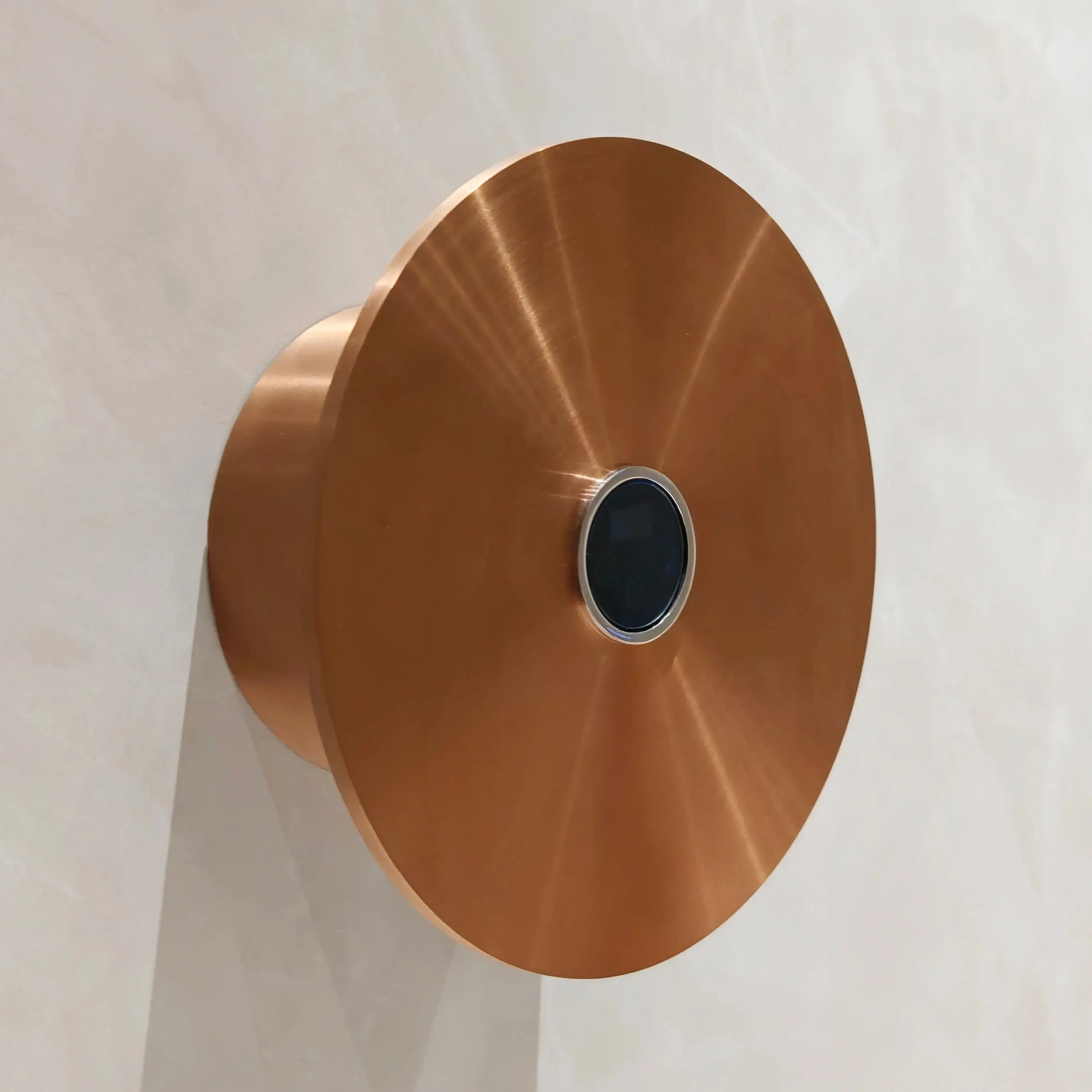 Sèche serviette électrique rond, diamètre 21cm, doré rose brossé, Disc   