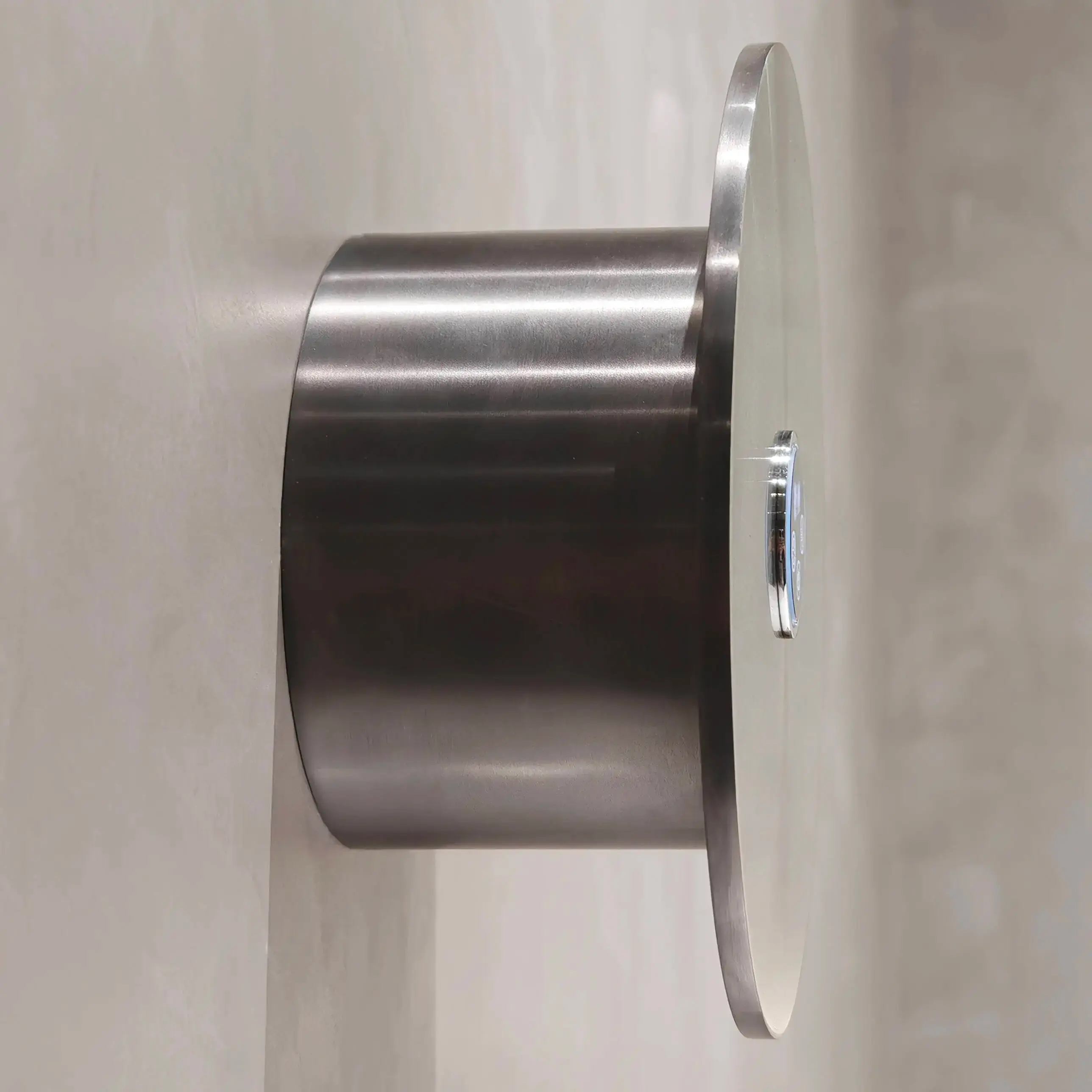 Sèche serviette électrique rond, diamètre 21cm, Gun métal brossé, Disc 