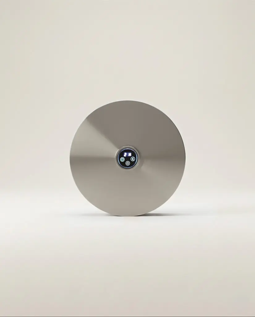 Sèche serviette électrique rond, diamètre 21cm, inox brossé, Disc    