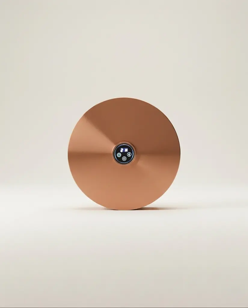 Sèche serviette électrique rond, diamètre 21cm, doré rose brossé, Disc   