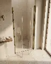 Porte de douche saloon, Sur-mesure de 58 à 95,5 cm, Doré brossé, Regia (3).webp