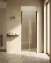 Porte de douche saloon, Sur-mesure de 58 à 95,5 cm, Doré brossé, Regia (2).webp
