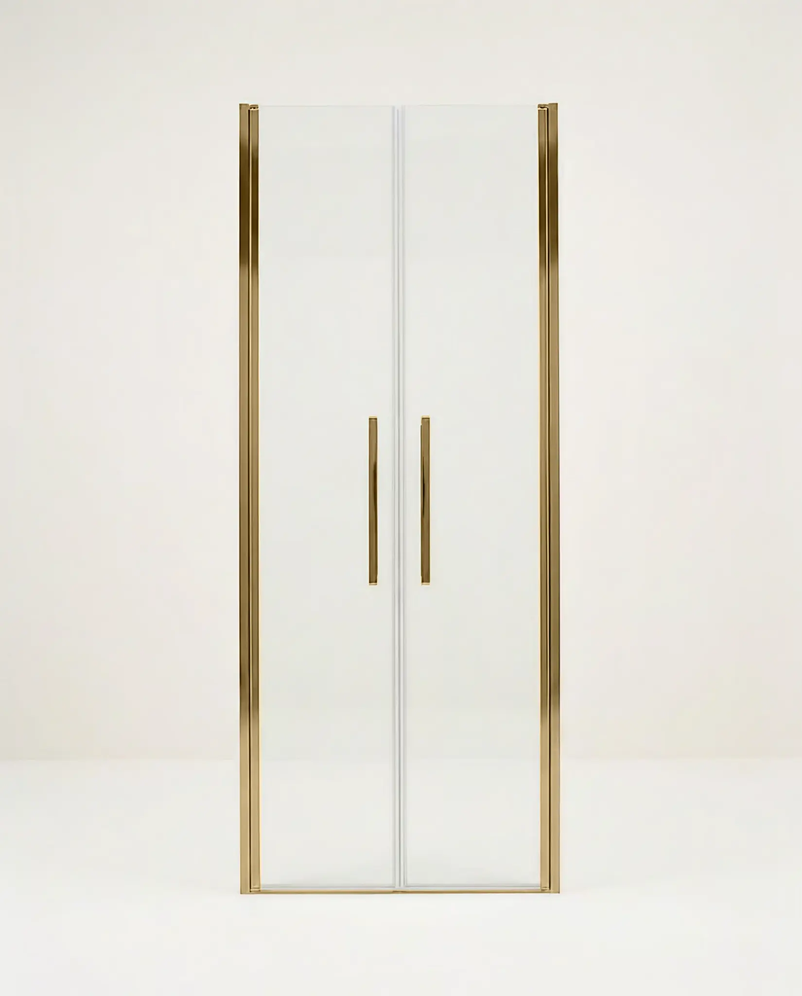 Porte de douche saloon, Sur-mesure de 58 à 95,5 cm, Doré brossé, Regia 