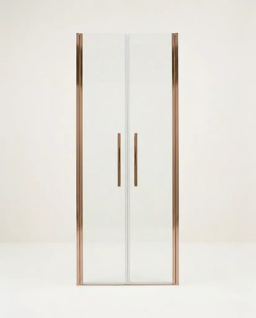 Porte de douche saloon, Sur-mesure de 58 à 95,5 cm, Doré rosé brossé, Regia (5).webp