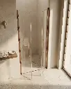 Porte de douche saloon, Sur-mesure de 58 à 95,5 cm, Doré rosé brossé, Regia (7).webp
