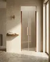 Porte de douche saloon, Sur-mesure de 58 à 95,5 cm, Doré rosé brossé, Regia (6).webp