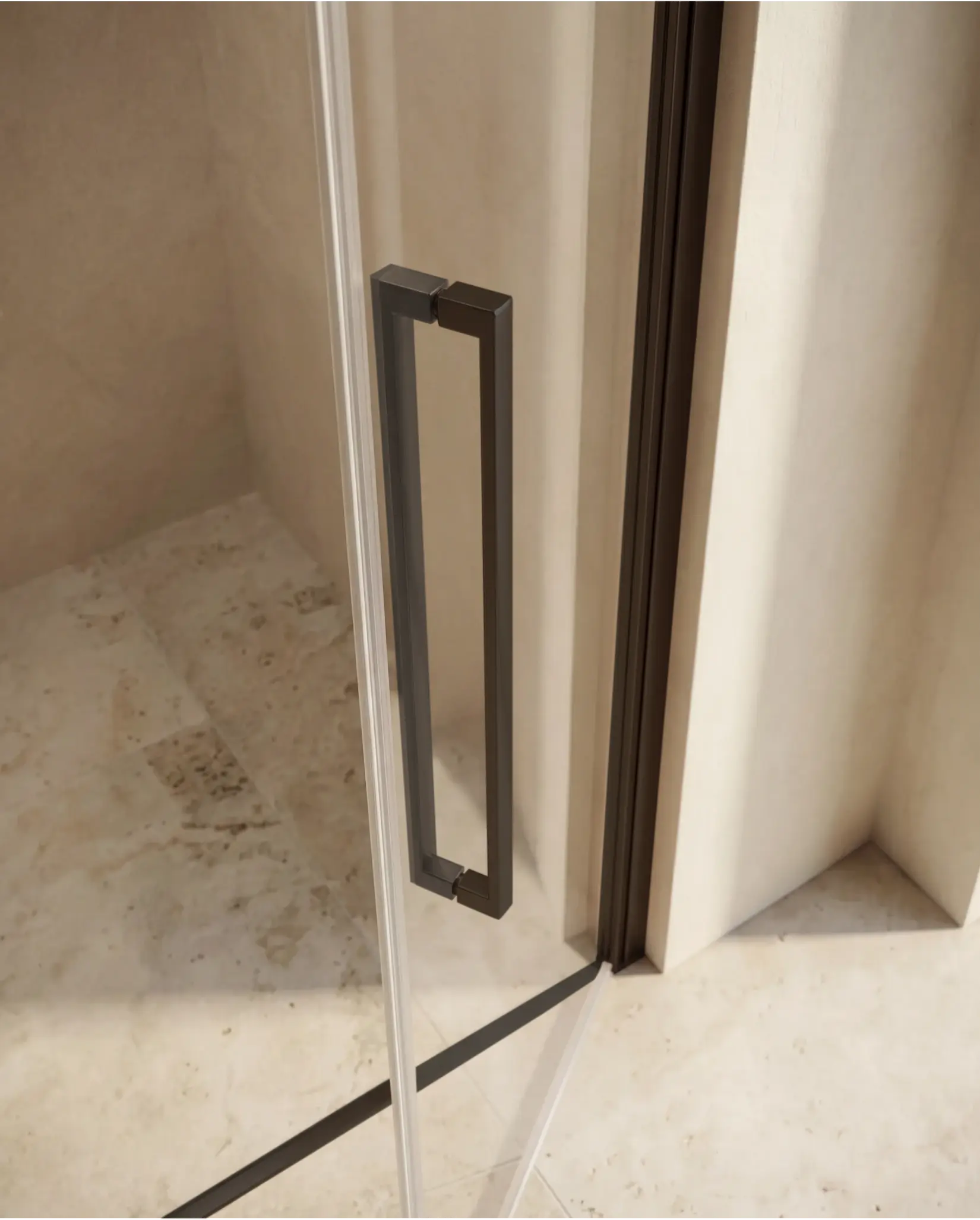 Porte de douche saloon, Sur-mesure de 58 à 95,5 cm, Noir brossé, Regia 