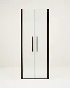 Porte de douche saloon, Sur-mesure de 58 à 95,5 cm, Noir brossé, Regia (1).webp