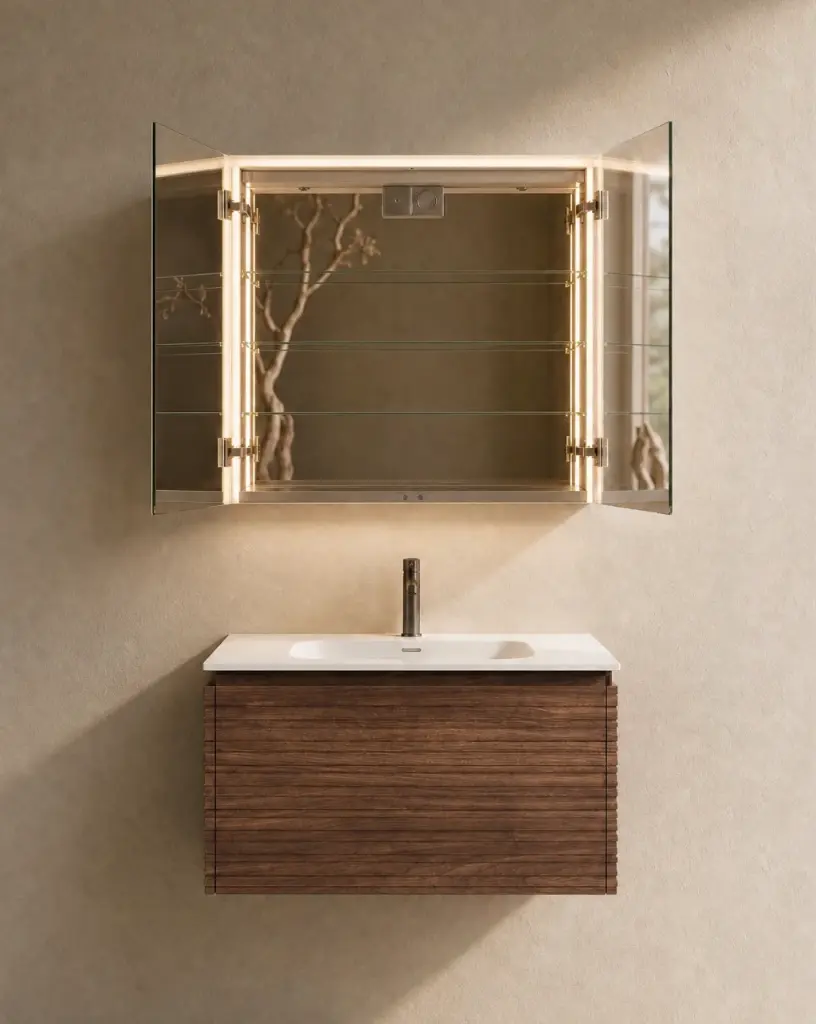 Armoire de toilette 80 cm, LED, Montebello (5).webp