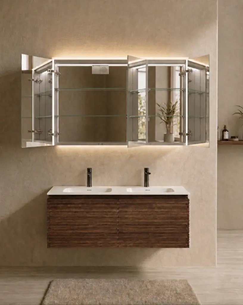 Armoire de toilette 120 cm, LED, Montebello (5).webp