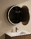 Armoire de toilette Ø60 cm, noir mat, Géode (2).webp