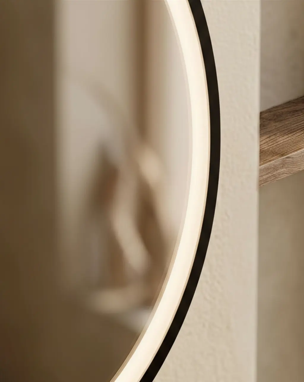Armoire de toilette Ø60 cm, noir mat, Géode