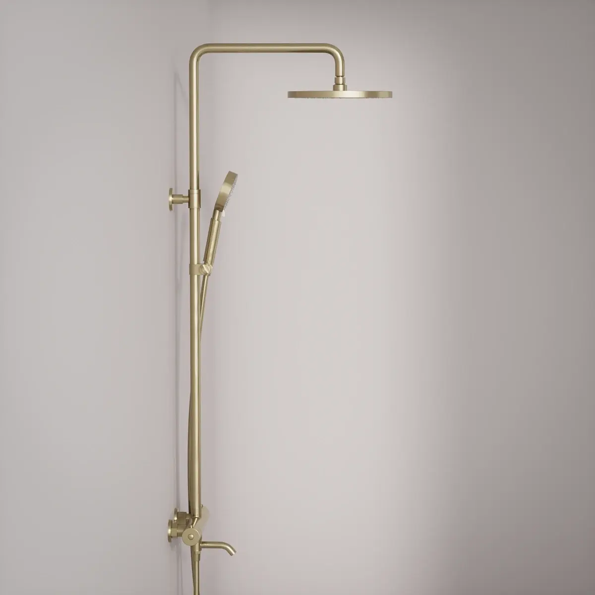 Colonne bain douche thermostatique Doré brossé, Châtelet  