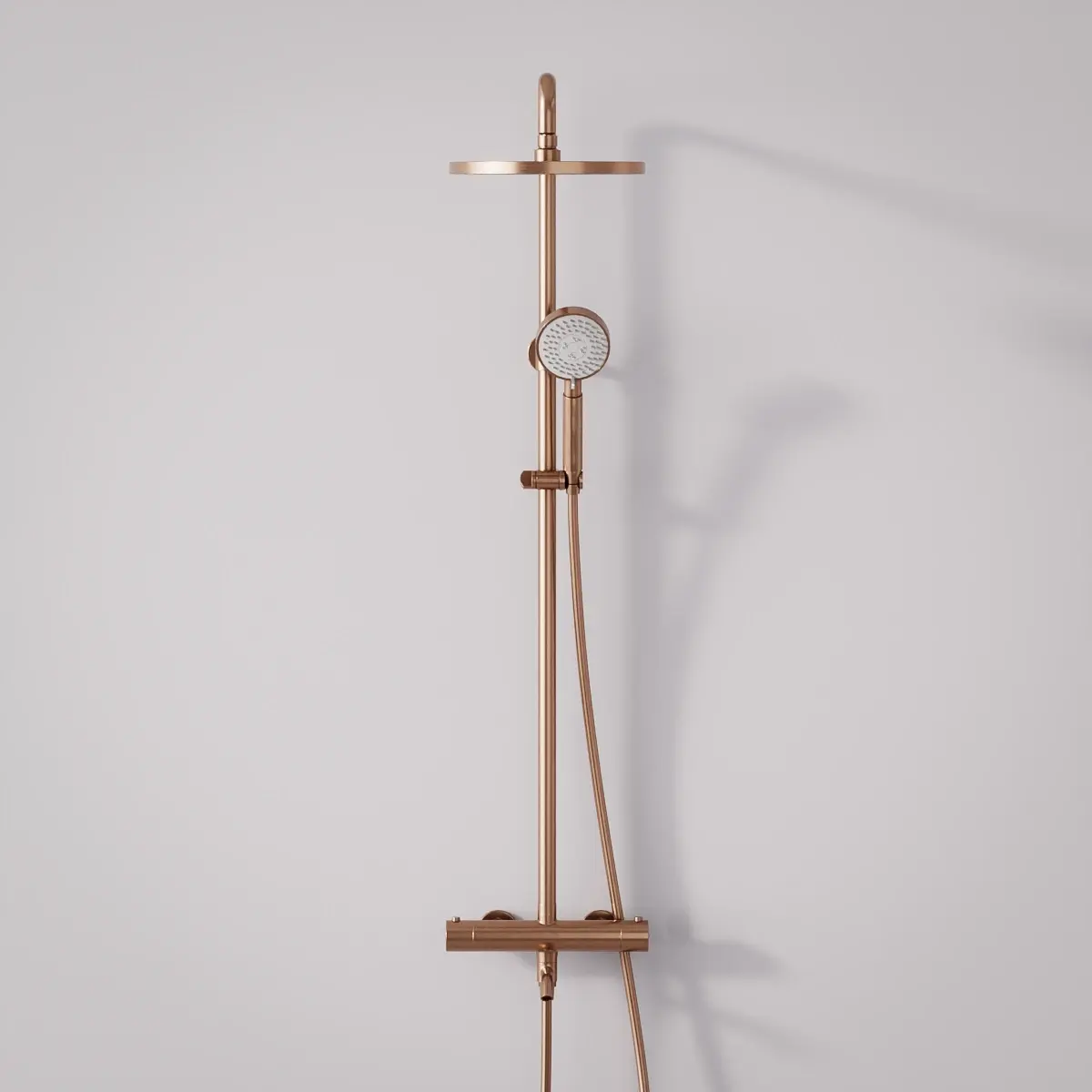 Colonne bain douche thermostatique,  Doré Rose brossé, Châtelet   