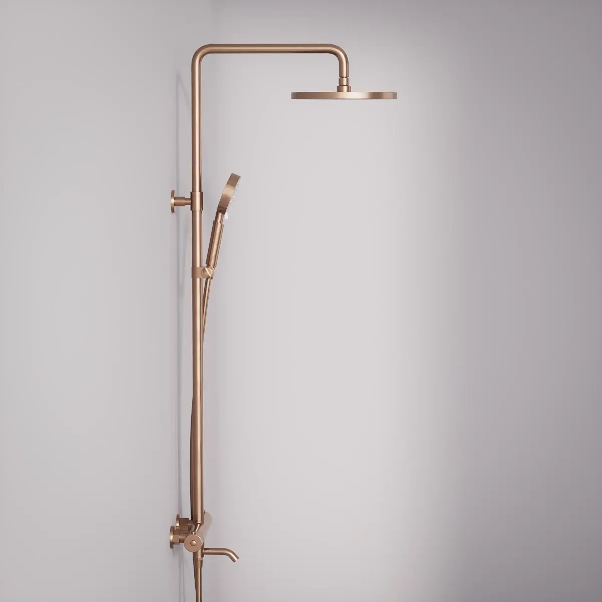 Colonne bain douche thermostatique,  Doré Rose brossé, Châtelet   