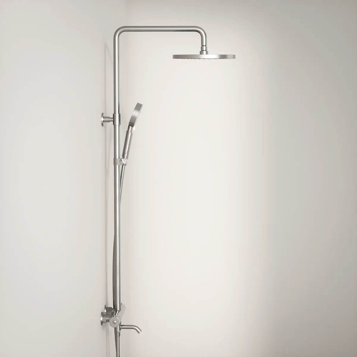 Colonne bain douche thermostatique, inox brossé, Châtelet