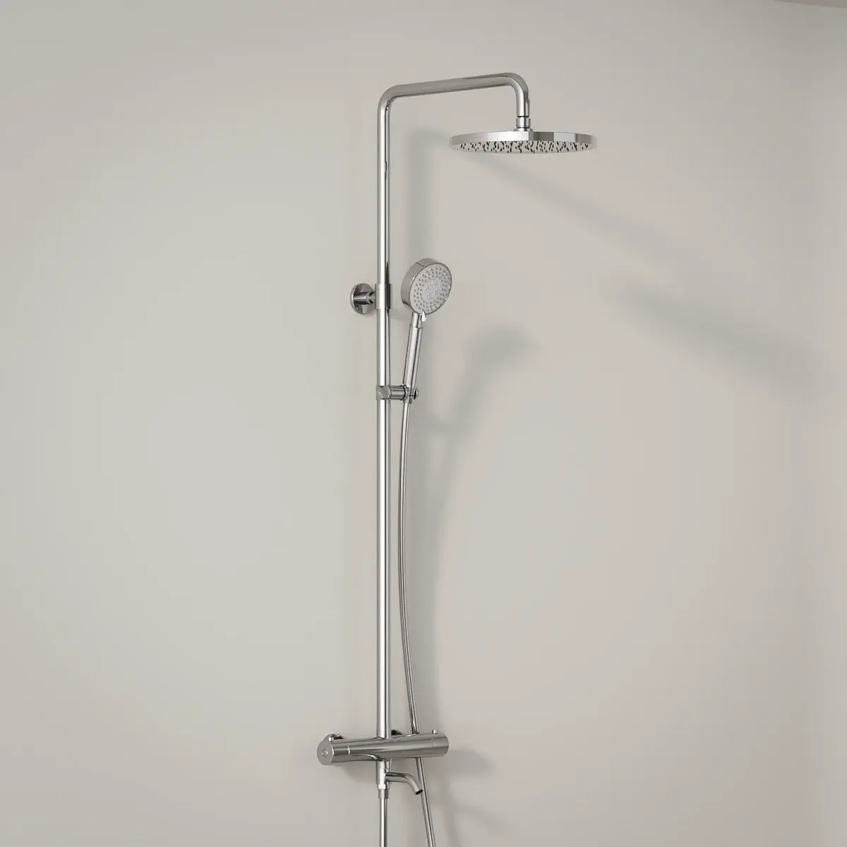Colonne de bain-douche thermostatique design noir mat traitement PVD Châtelet