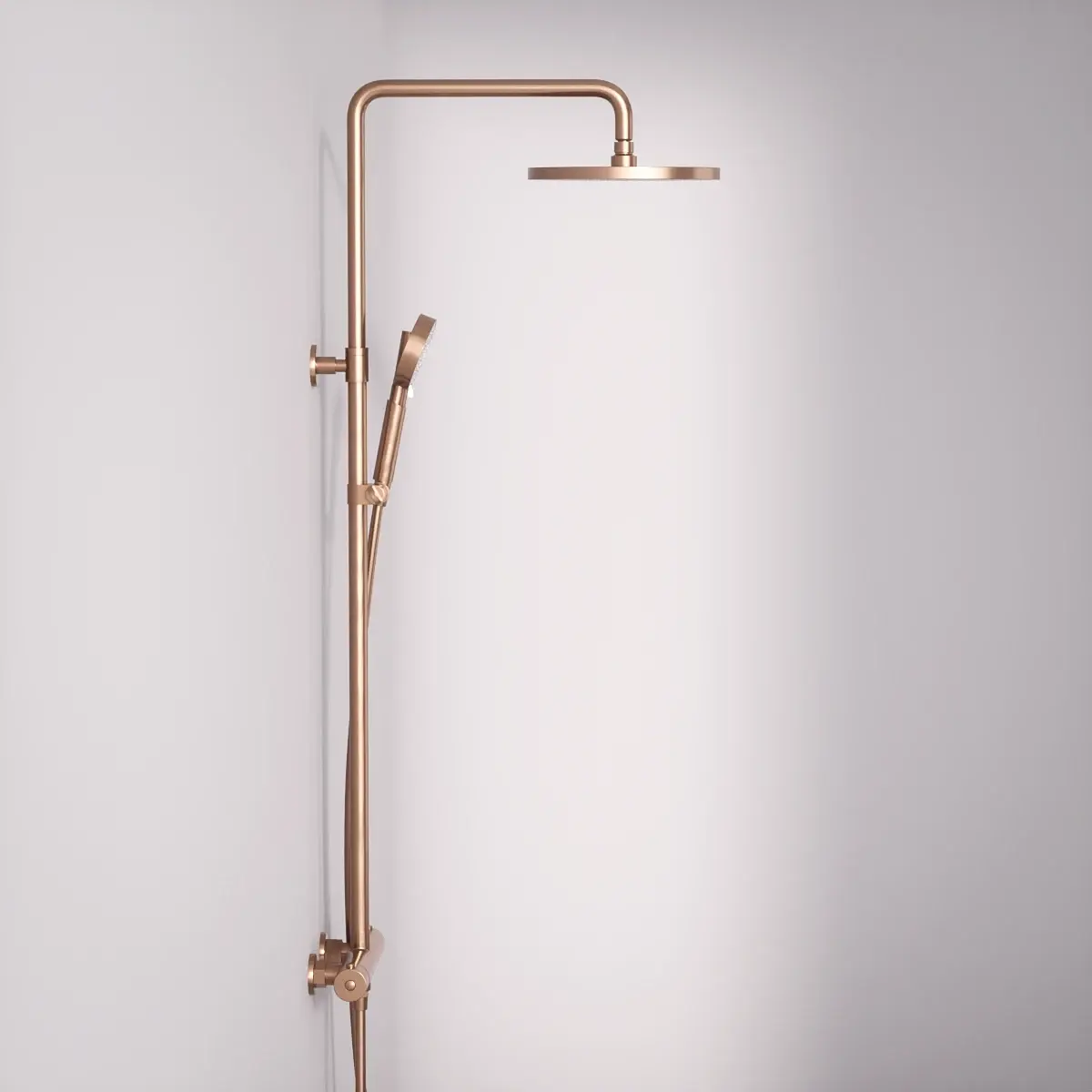 Colonne de douche avec mitigeur thermostatique, Doré rose brossé, Chatelet 