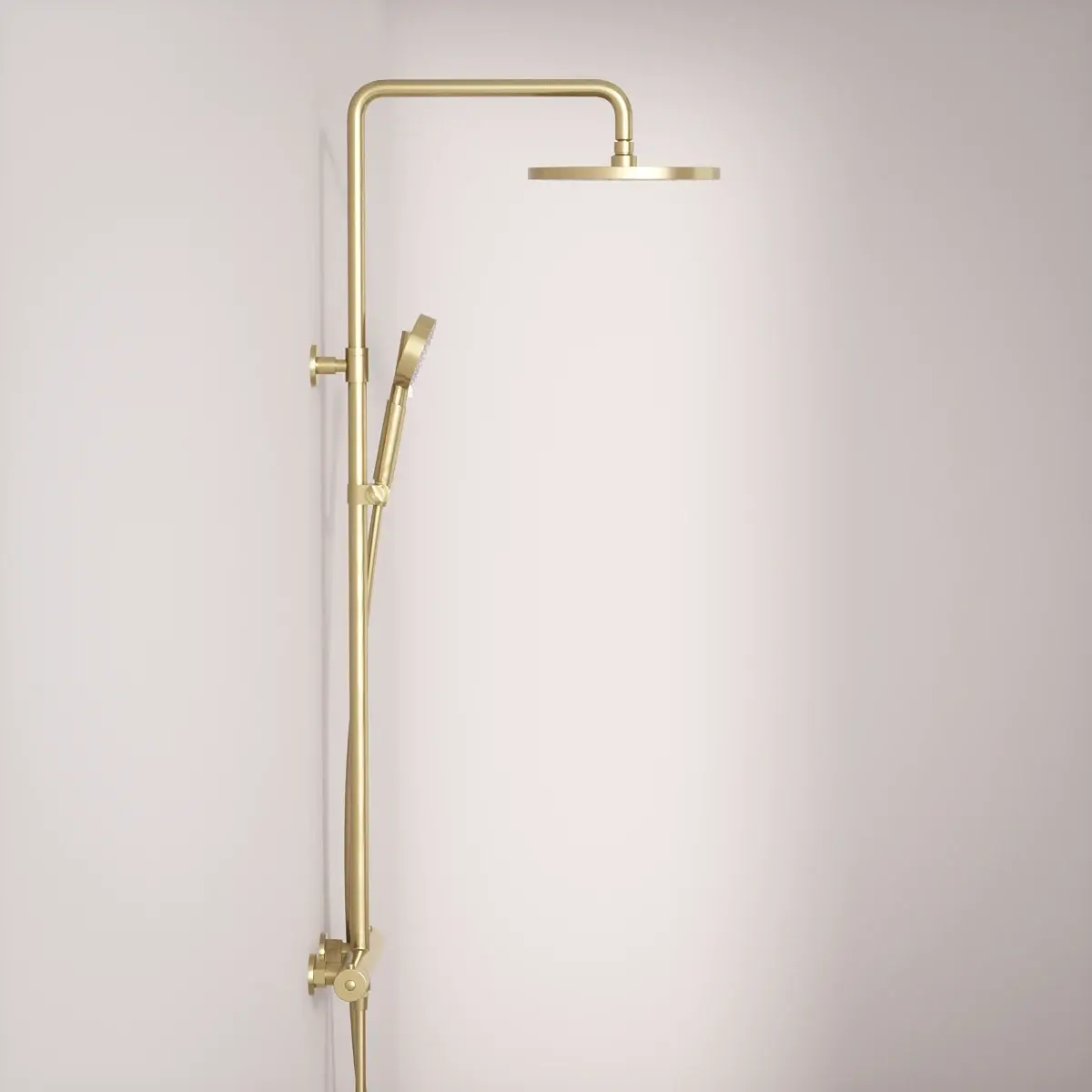 Colonne de douche avec mitigeur thermostatique, Doré brossé, Chatelet 