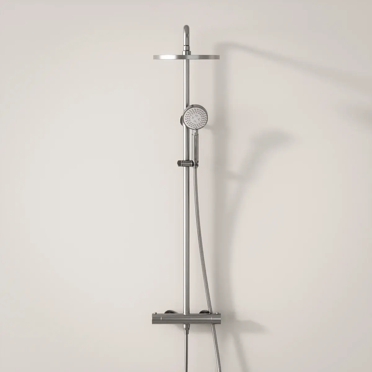 Colonne de douche avec mitigeur thermostatique, Inox brossé, Chatelet 