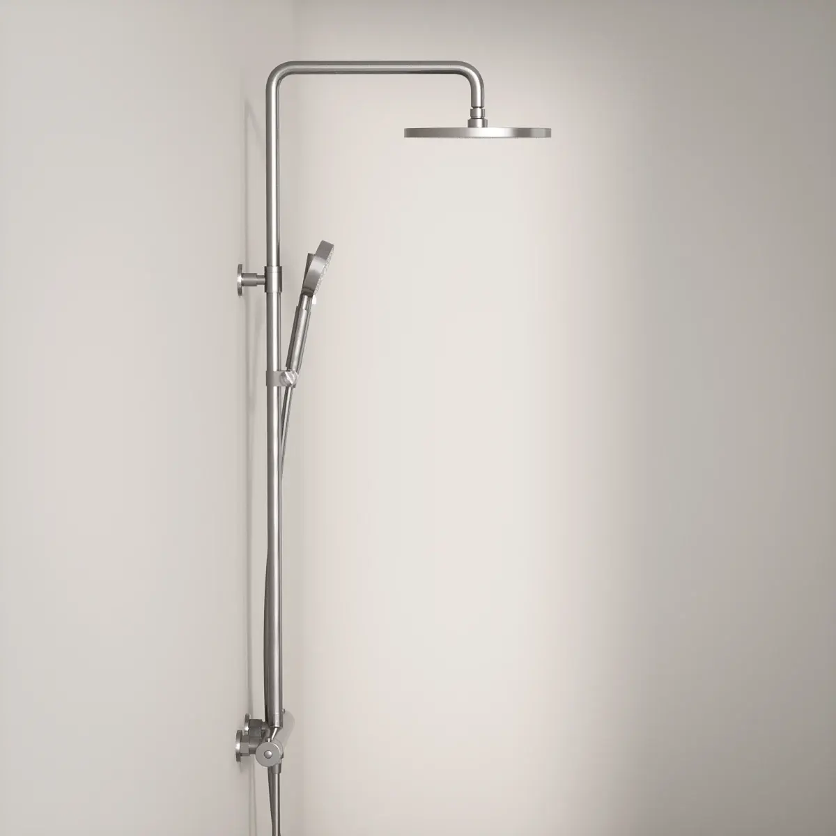 Colonne de douche avec mitigeur thermostatique, Inox brossé, Chatelet 