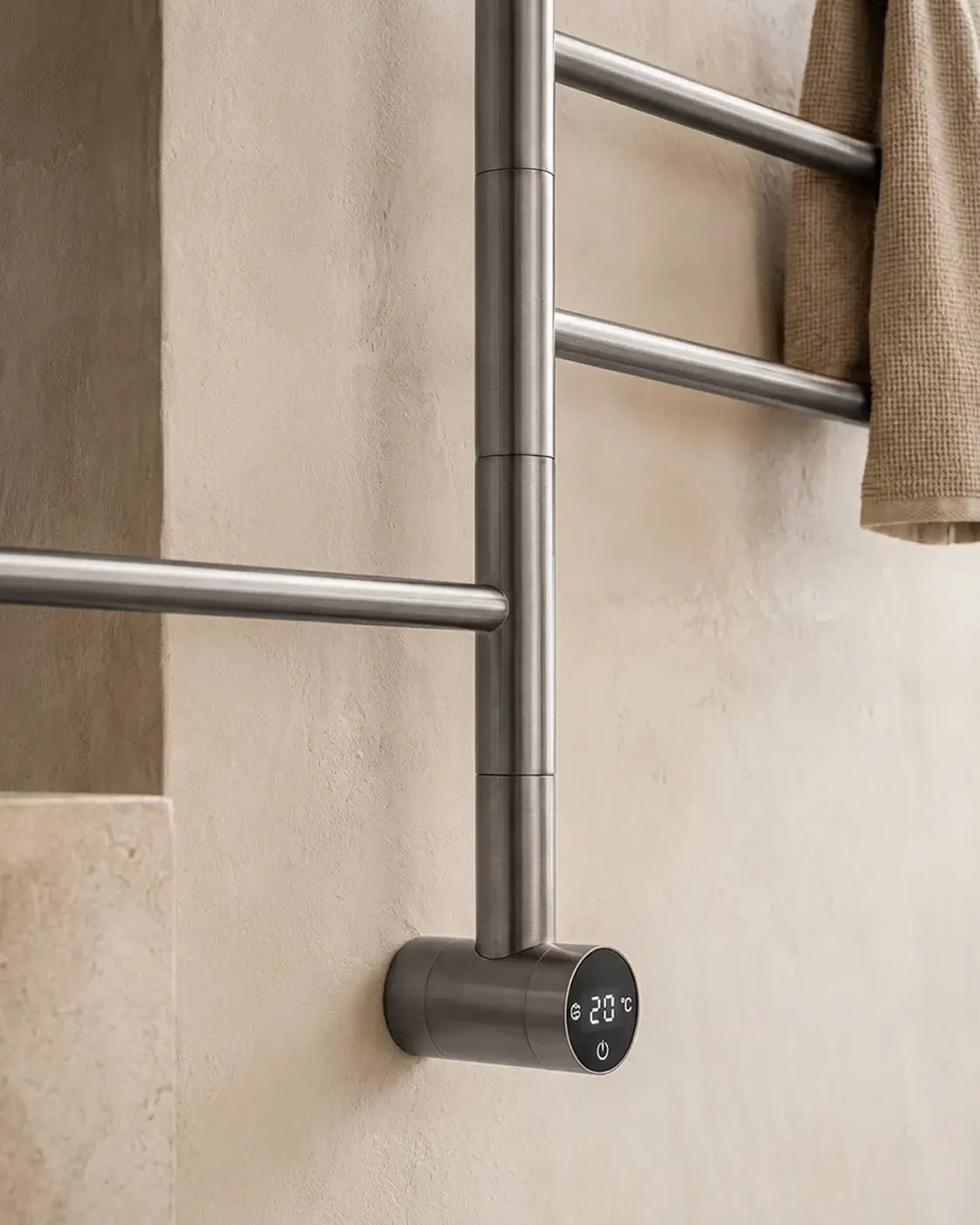 Sèche serviette 47.3x57x12cm, 75W, Inox brossé, Elios  