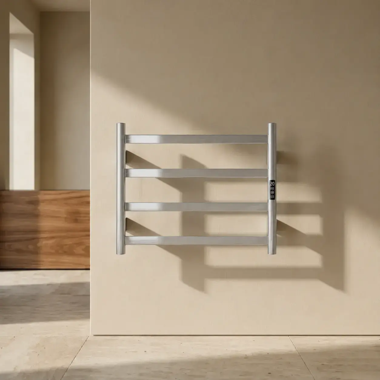 Sèche-serviettes Kalia 90W en Inox Brossé Compact