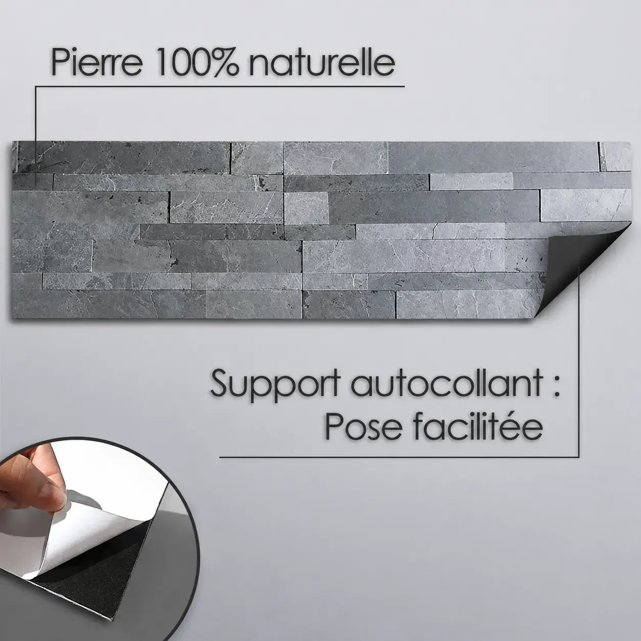 Pierre de parement auto-adhésive, 15 x 60 cm, London Sapphire