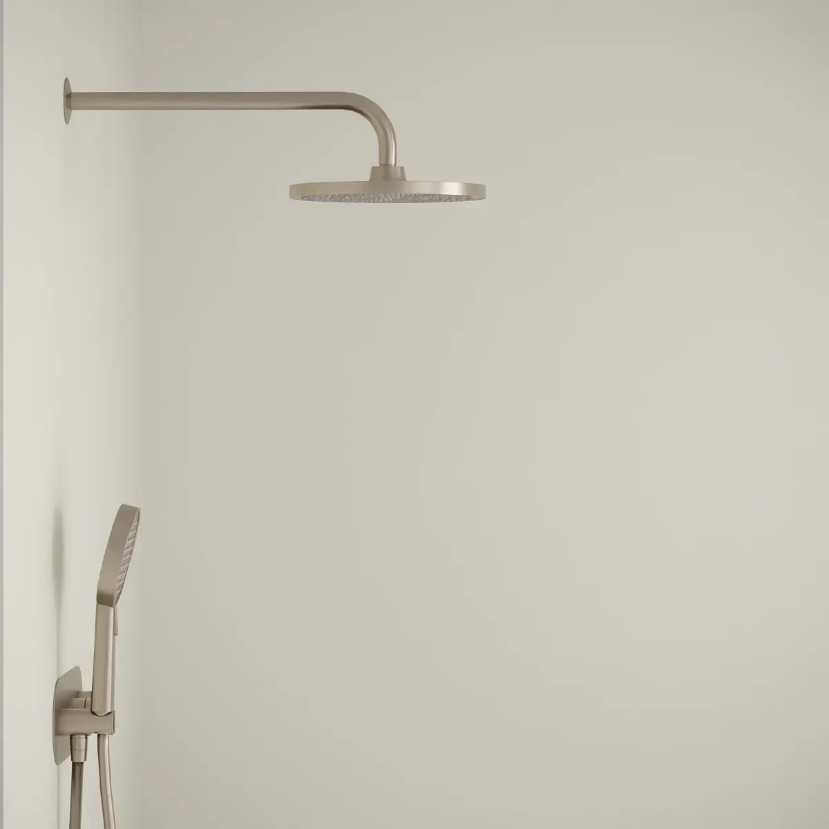 Composition mitigeur de douche encastrée avec plaque, Champagne, Madeleine 