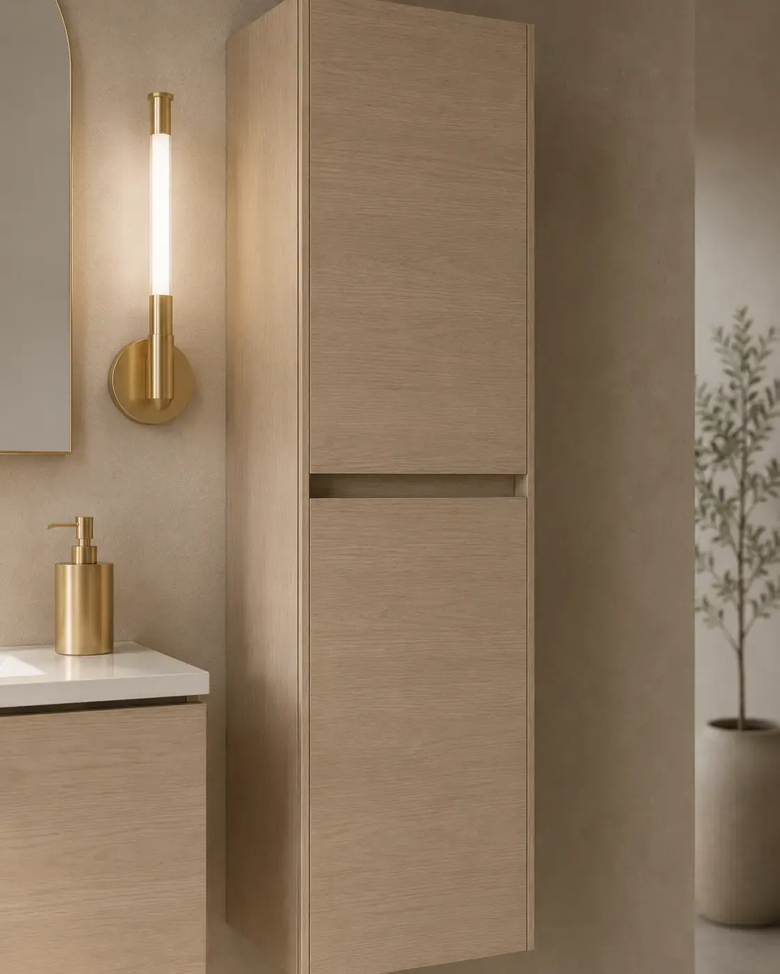 Meubles salle de bain 80cm et colonne assortie, Caruso