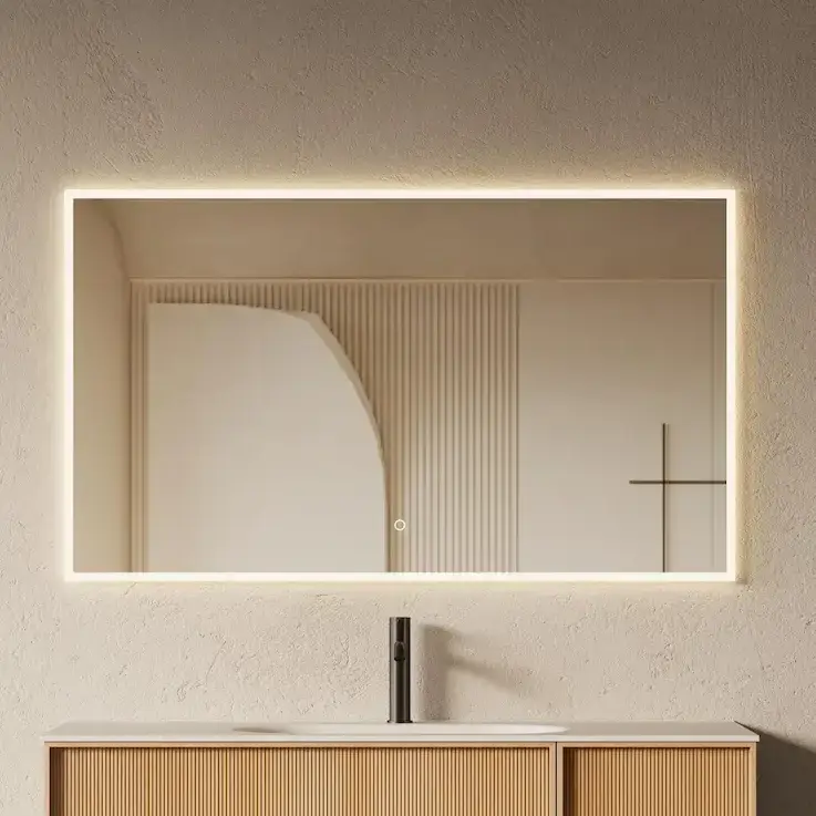 Miroir lumineux rétroéclairé LED Noa 120x70 cm avec antibuée pour salle de bain contemporaine