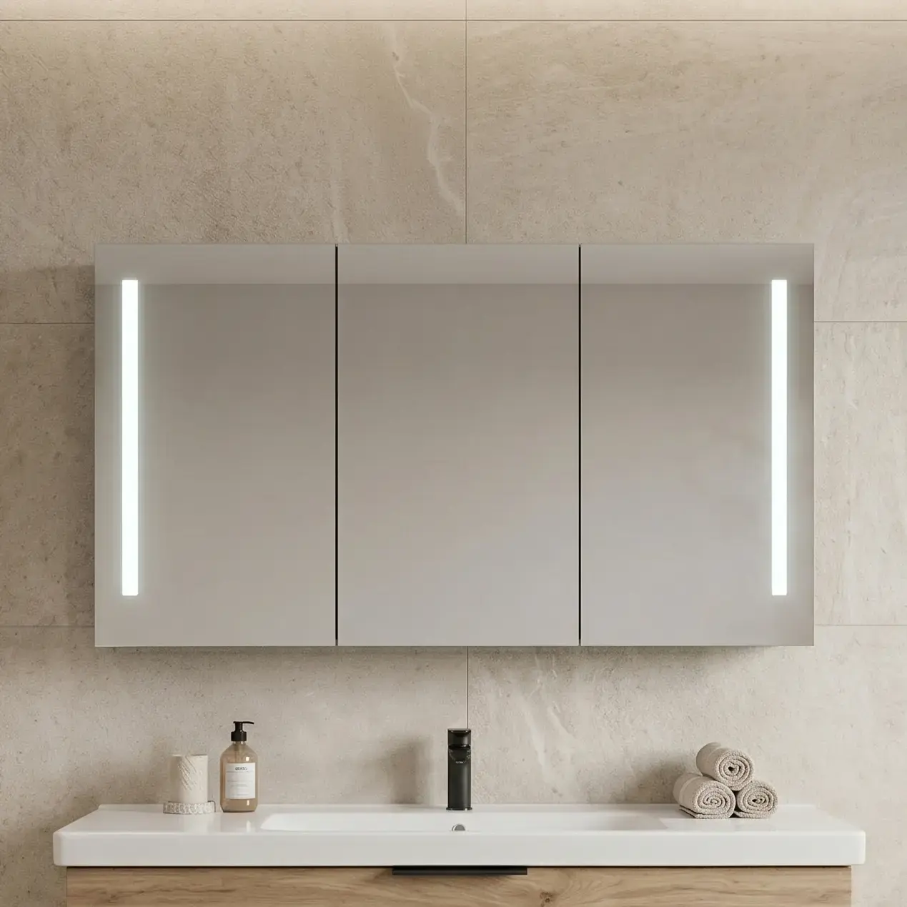Armoire de toilette éclairante Glass 120 cm