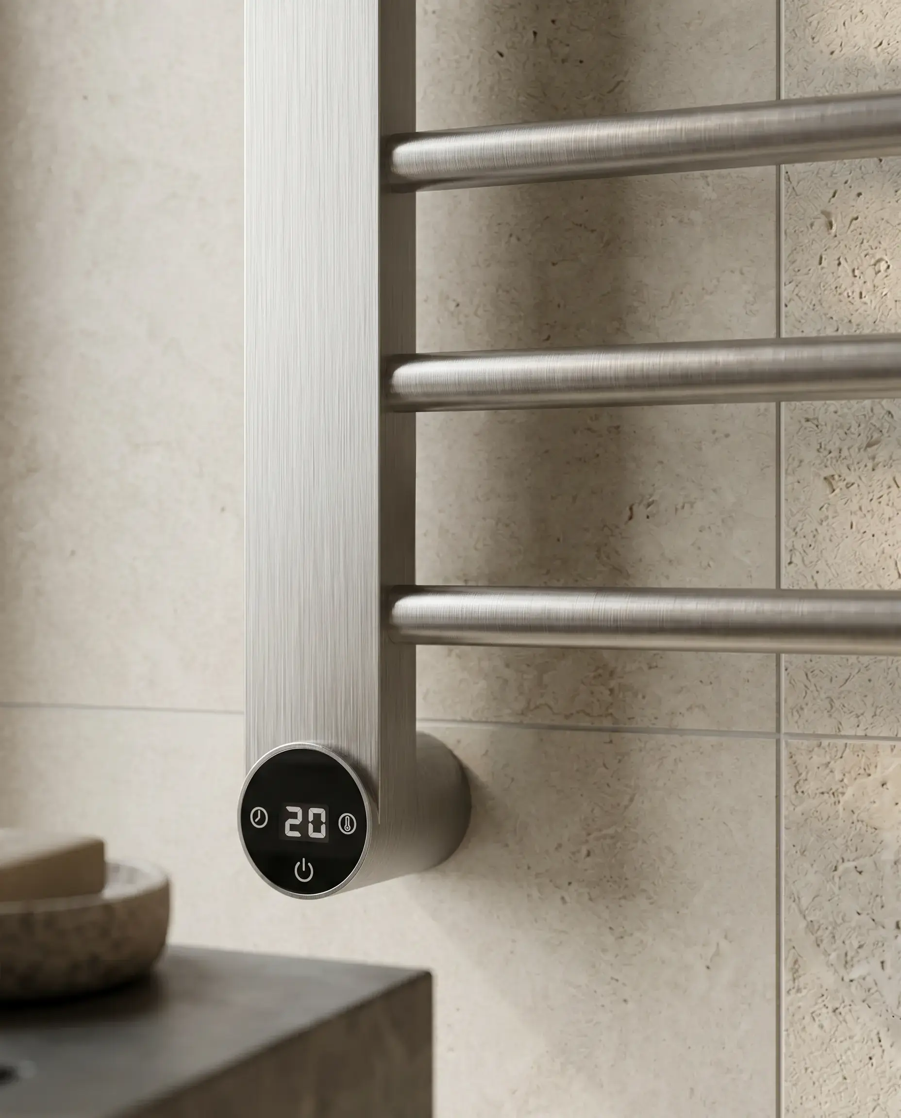 Sèche serviette 280W, Inox brossé, Calda     