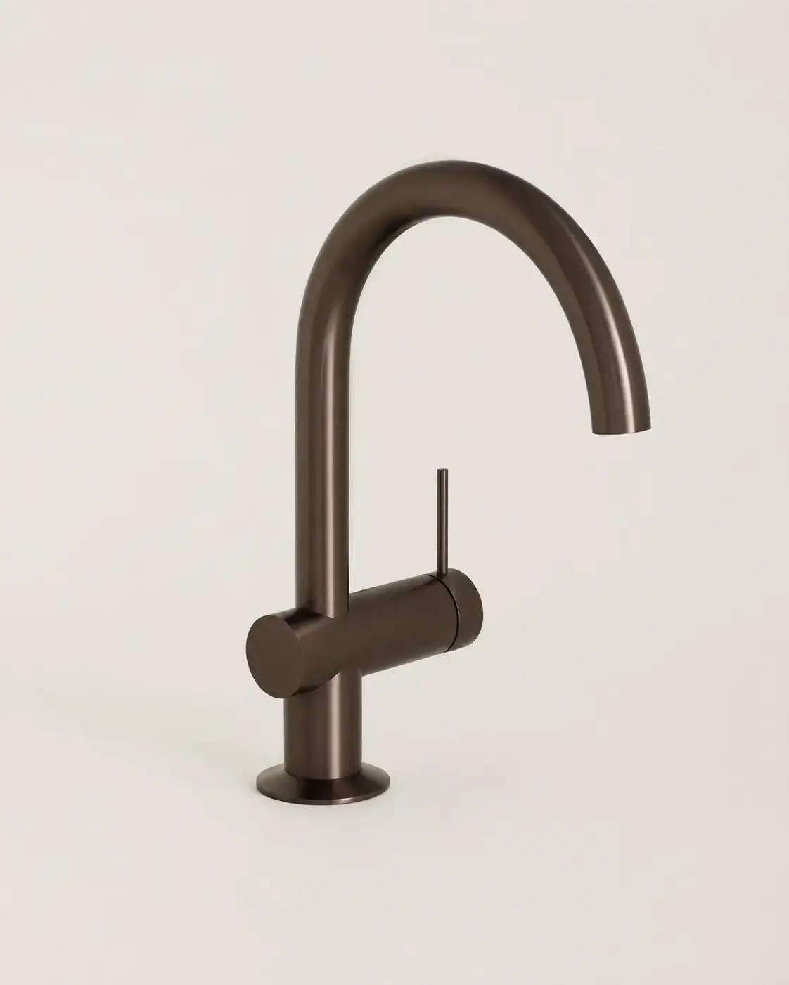 Mitigeur de lavabo col de cygne haut de gamme Madeleine en finition Café brossé.