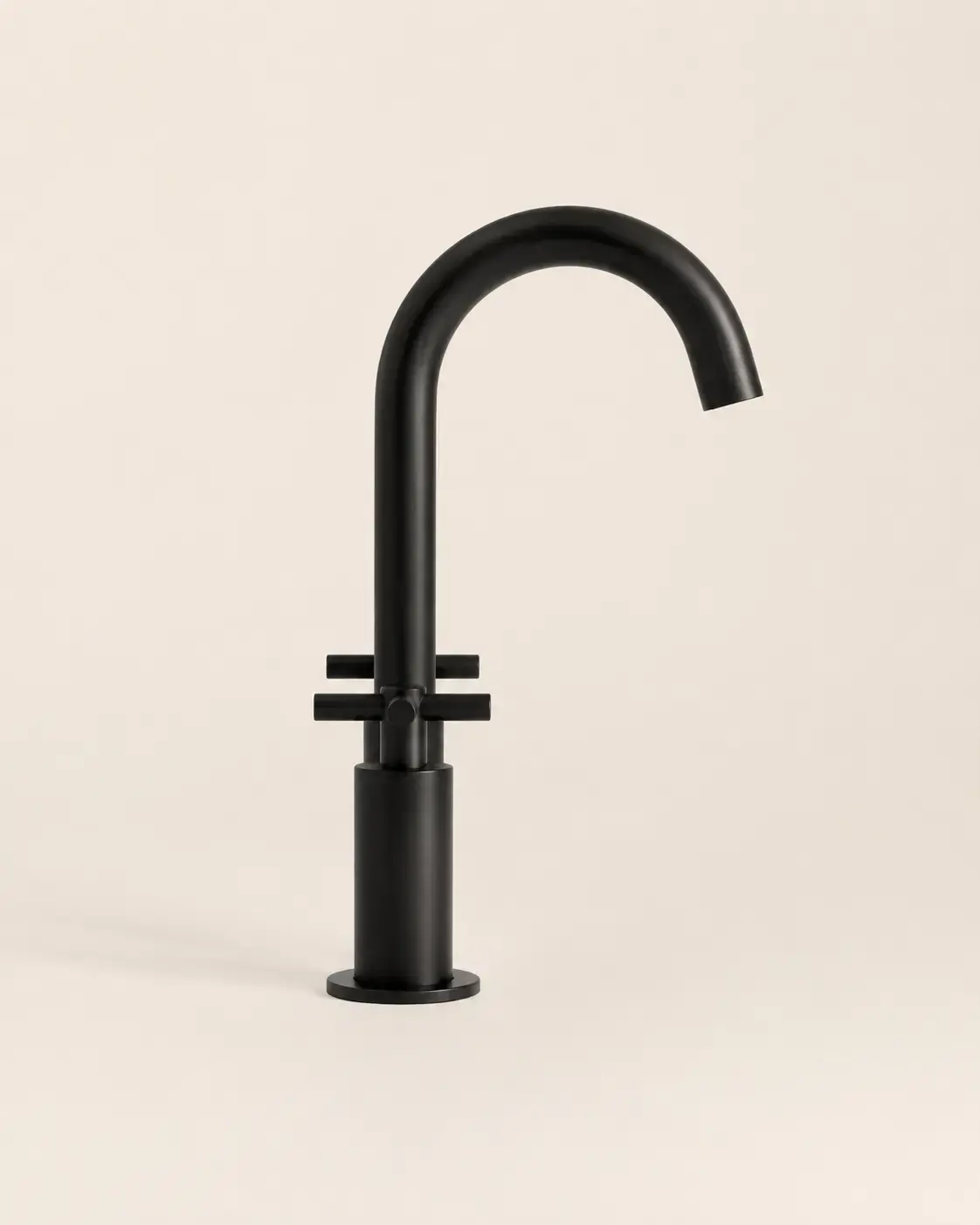 Robinet mélangeur lavabo 3 trous, noir brossé, Cross II