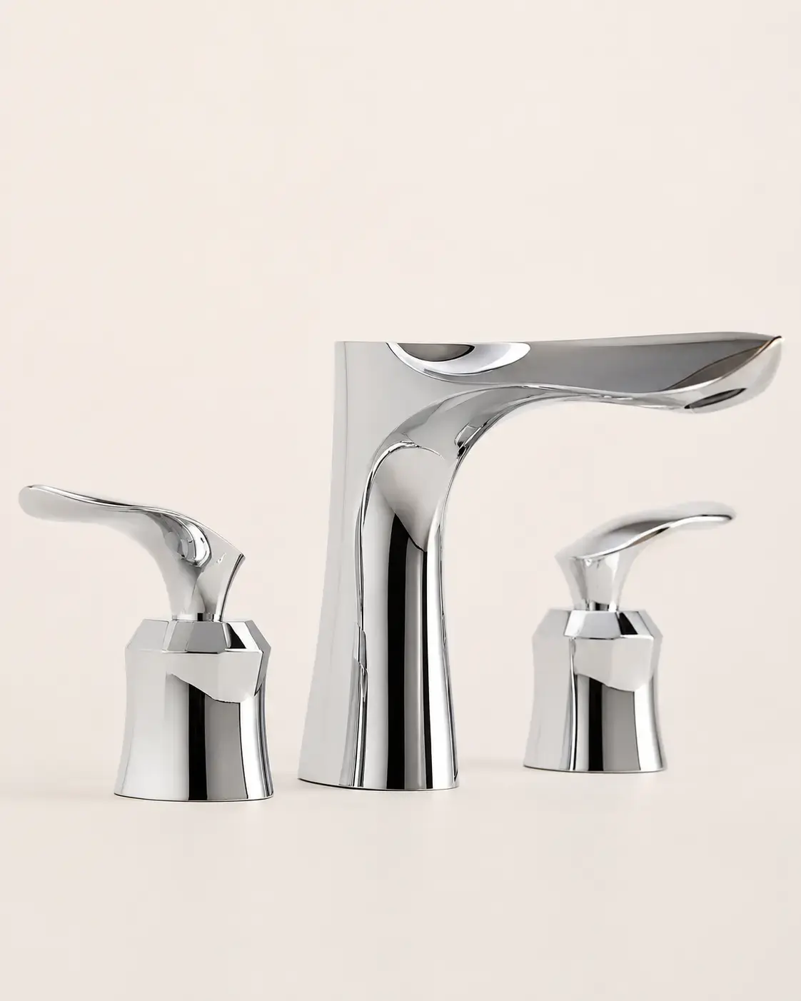 Robinet mélangeur lavabo 3 trous, Chromé, Henry