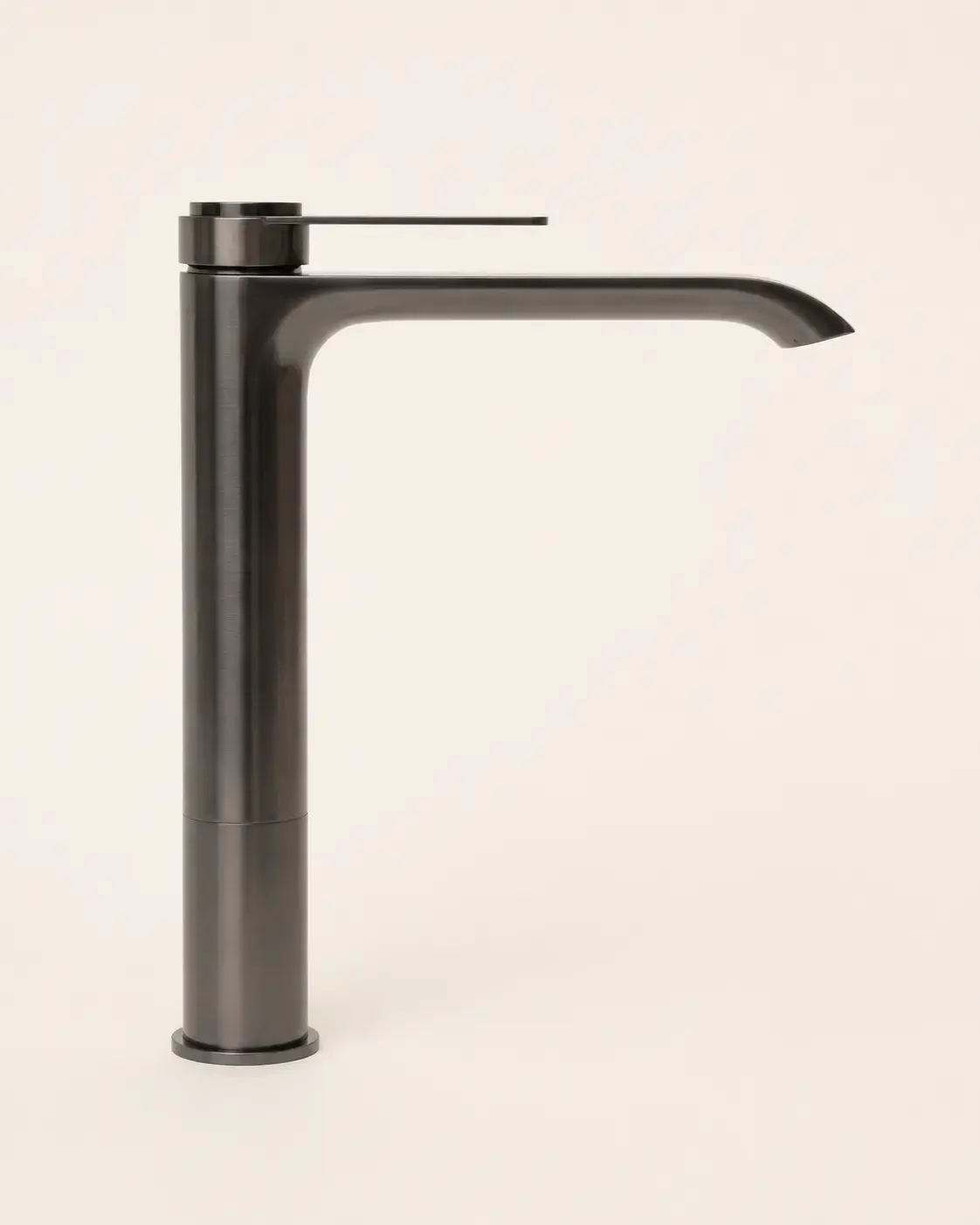 Robinet mitigeur lavabo surélevé, gun métal, Carbone 