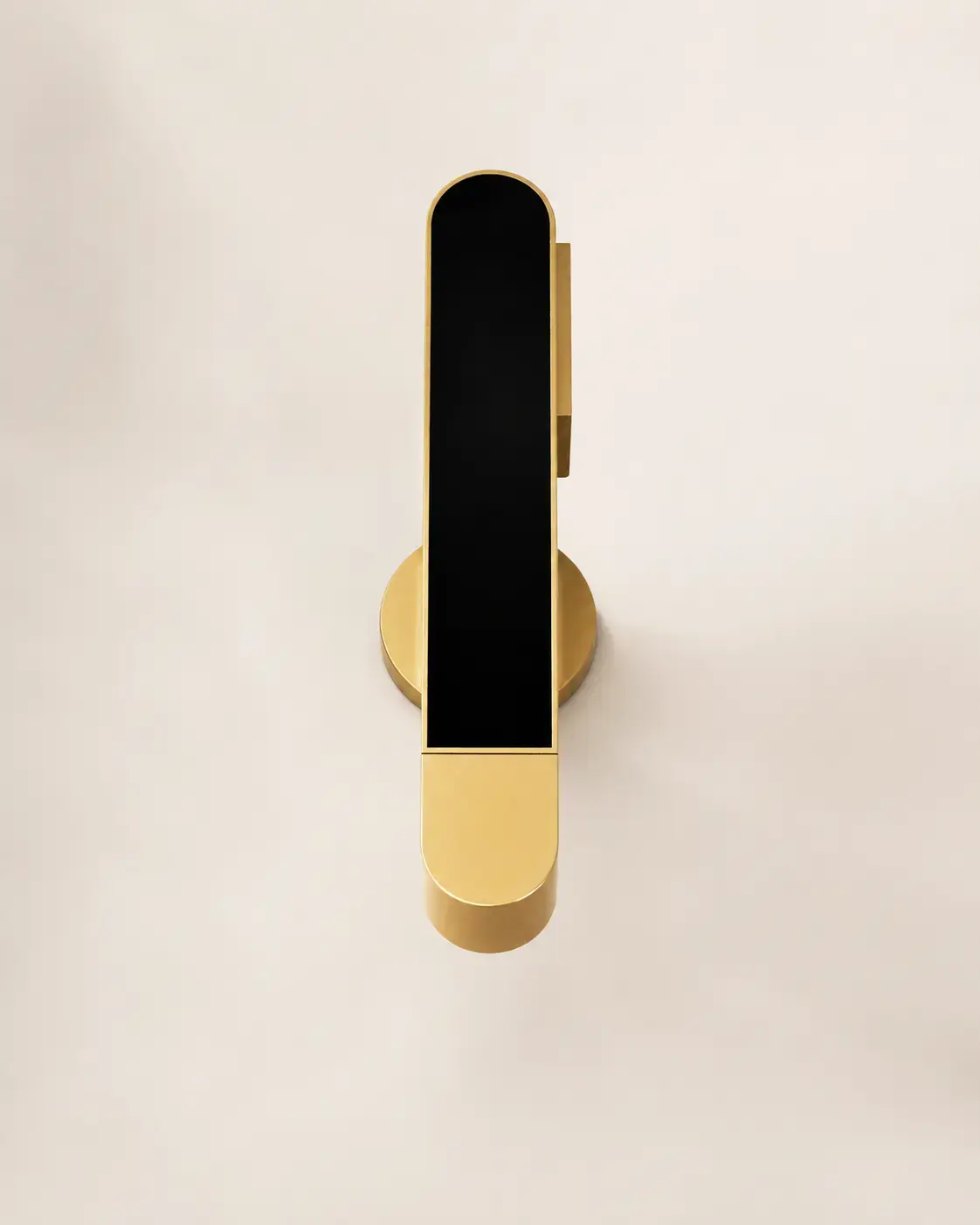Mitigeur lavabo avec bec rotatif et extractible avec affichage digital par recharge, Doré brossé, Waterled