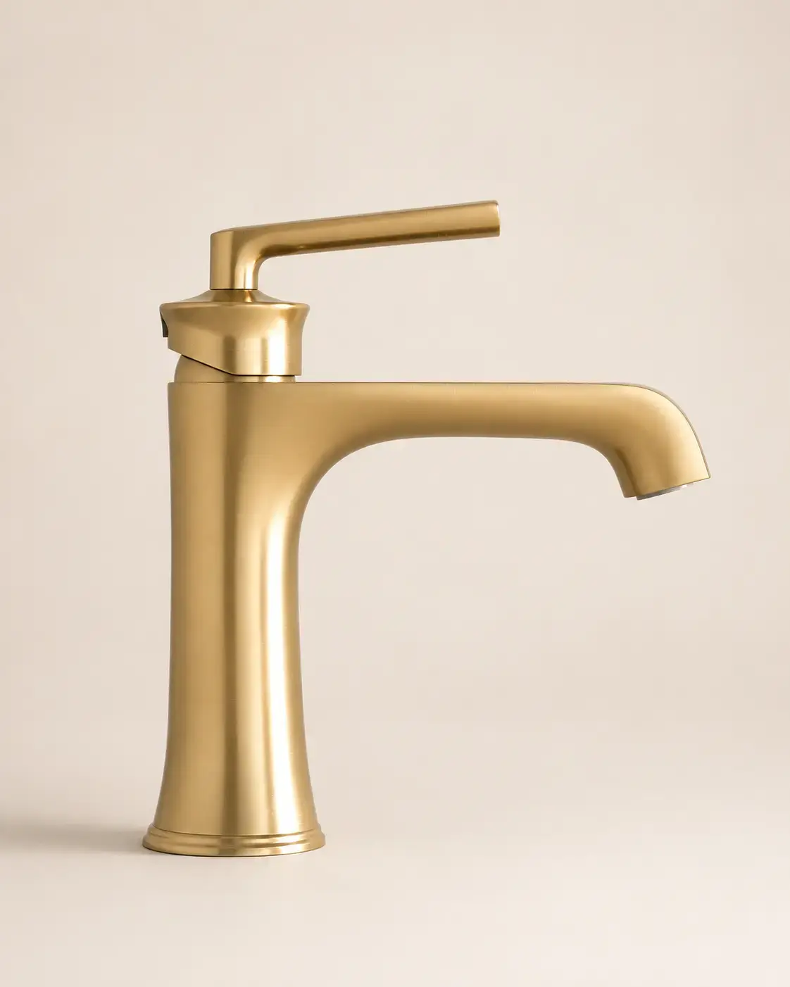 Robinet Mitigeur Lavabo doré brossé, Art Déco