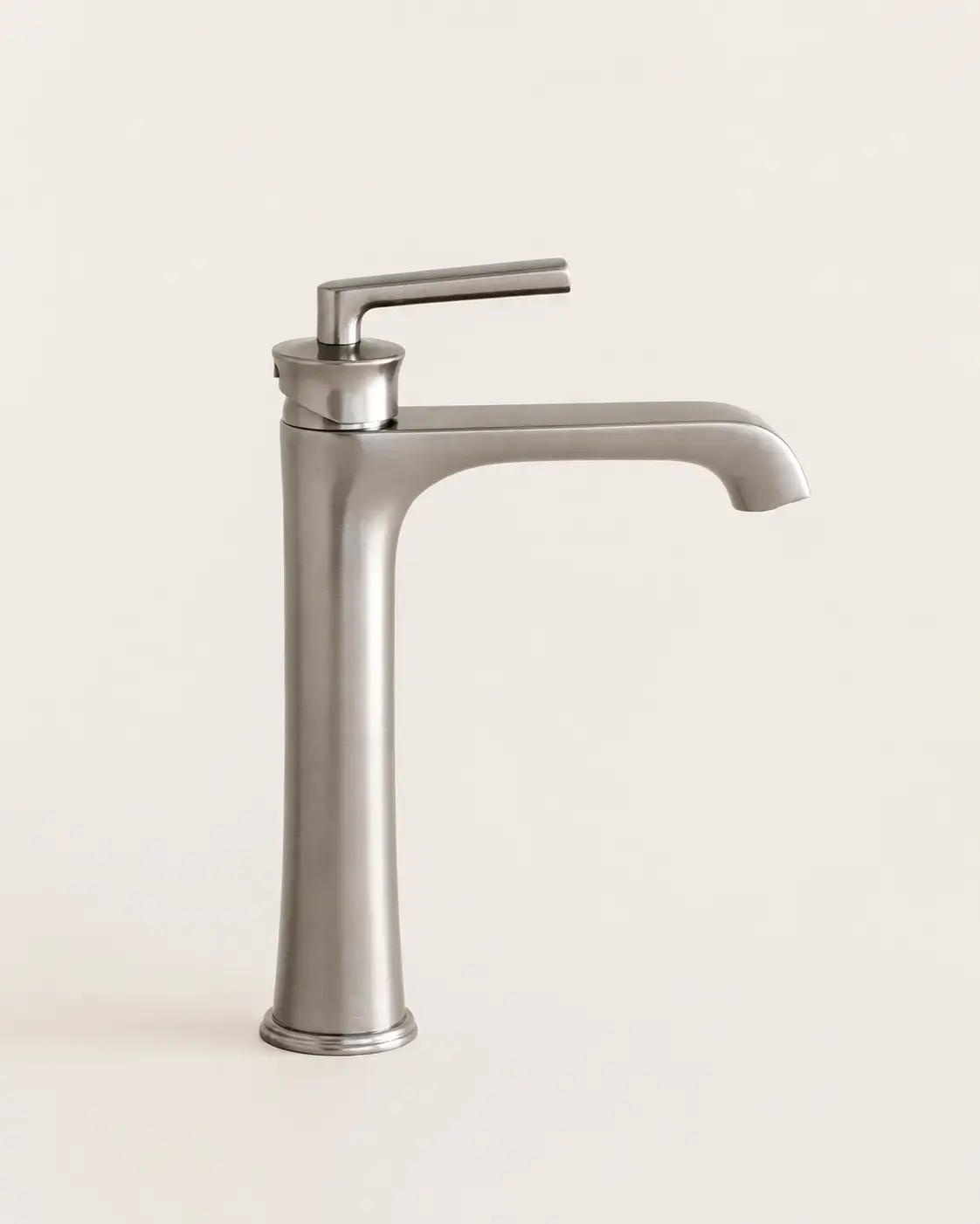 Robinet Mitigeur Lavabo Haut, Art Déco, Inox Brossé