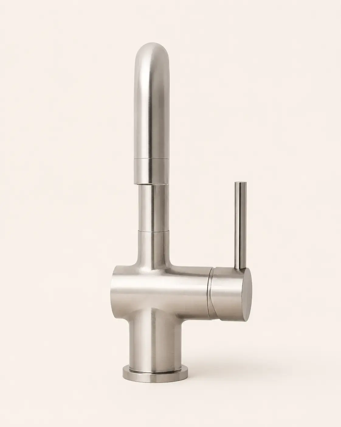 Robinet mitigeur lavabo col de cygne inox brossé, Châtelet