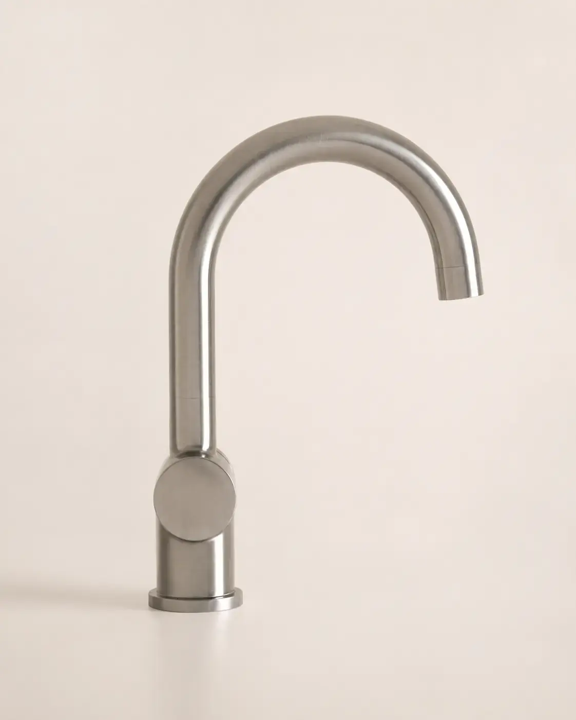 Robinet mitigeur lavabo col de cygne inox brossé, Châtelet