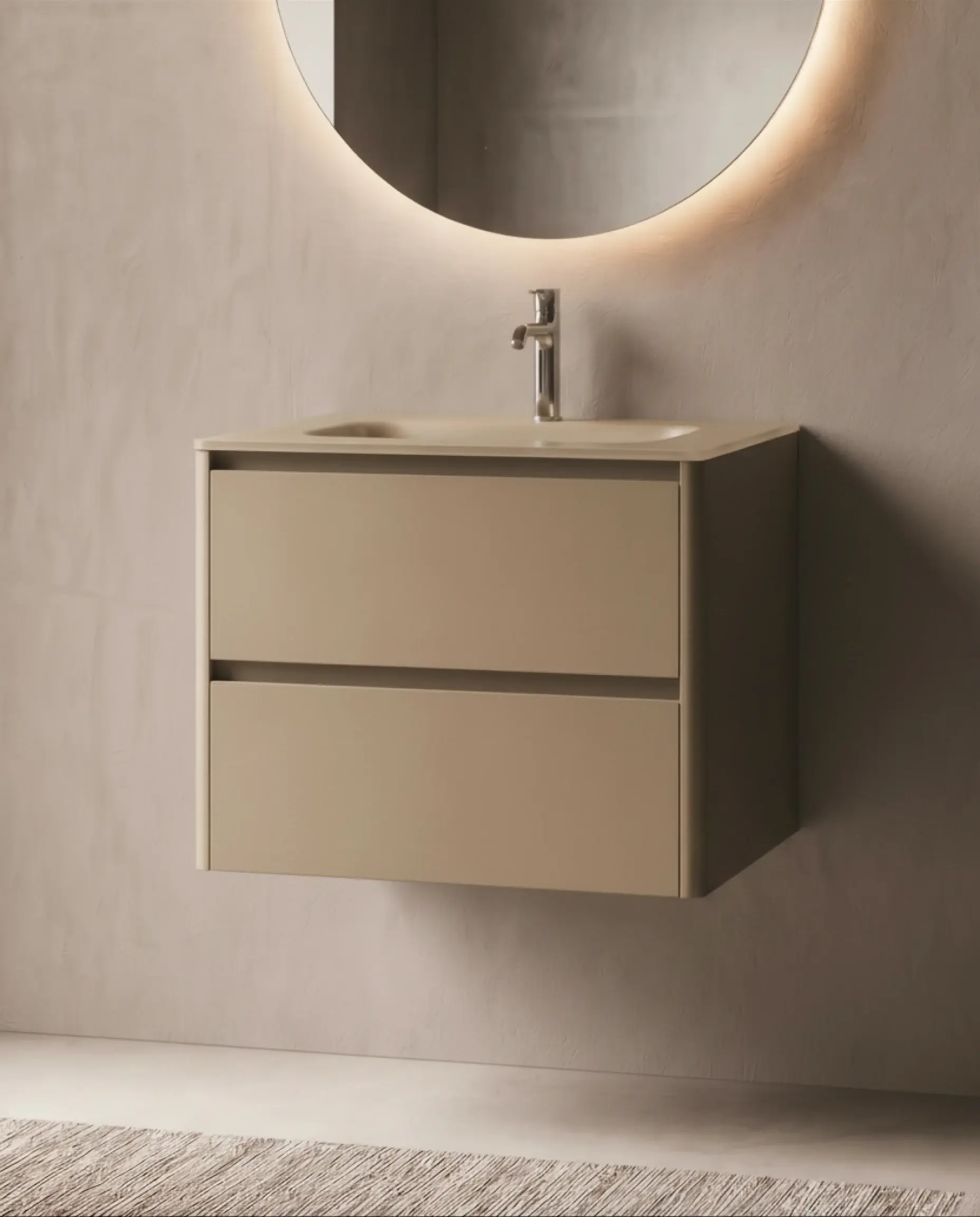 Meuble vasque avec ou sans pieds 80cm, Cappuccino mat, Vendome