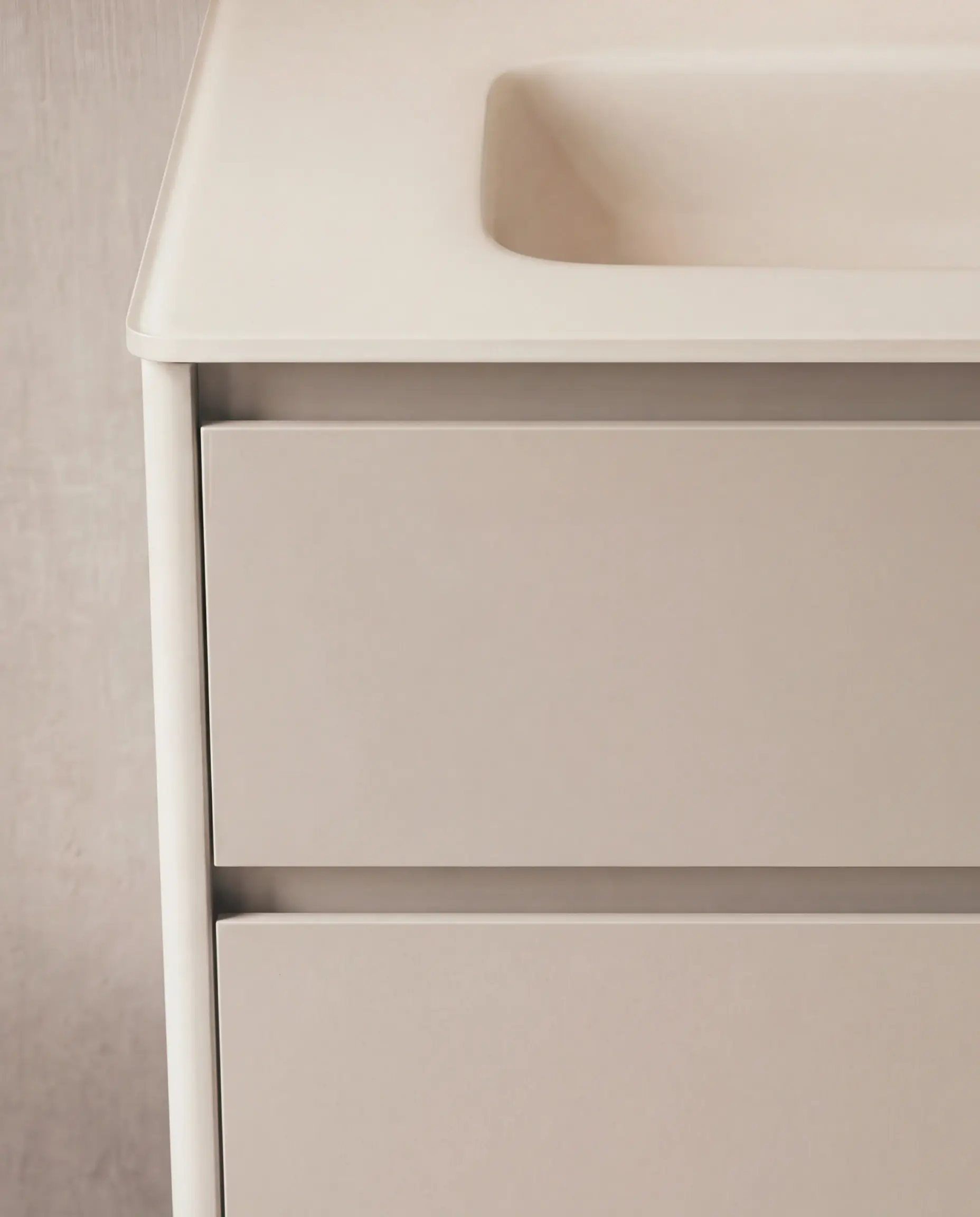 Meuble vasque avec ou sans pieds 100cm, Beige mat, Vendome
