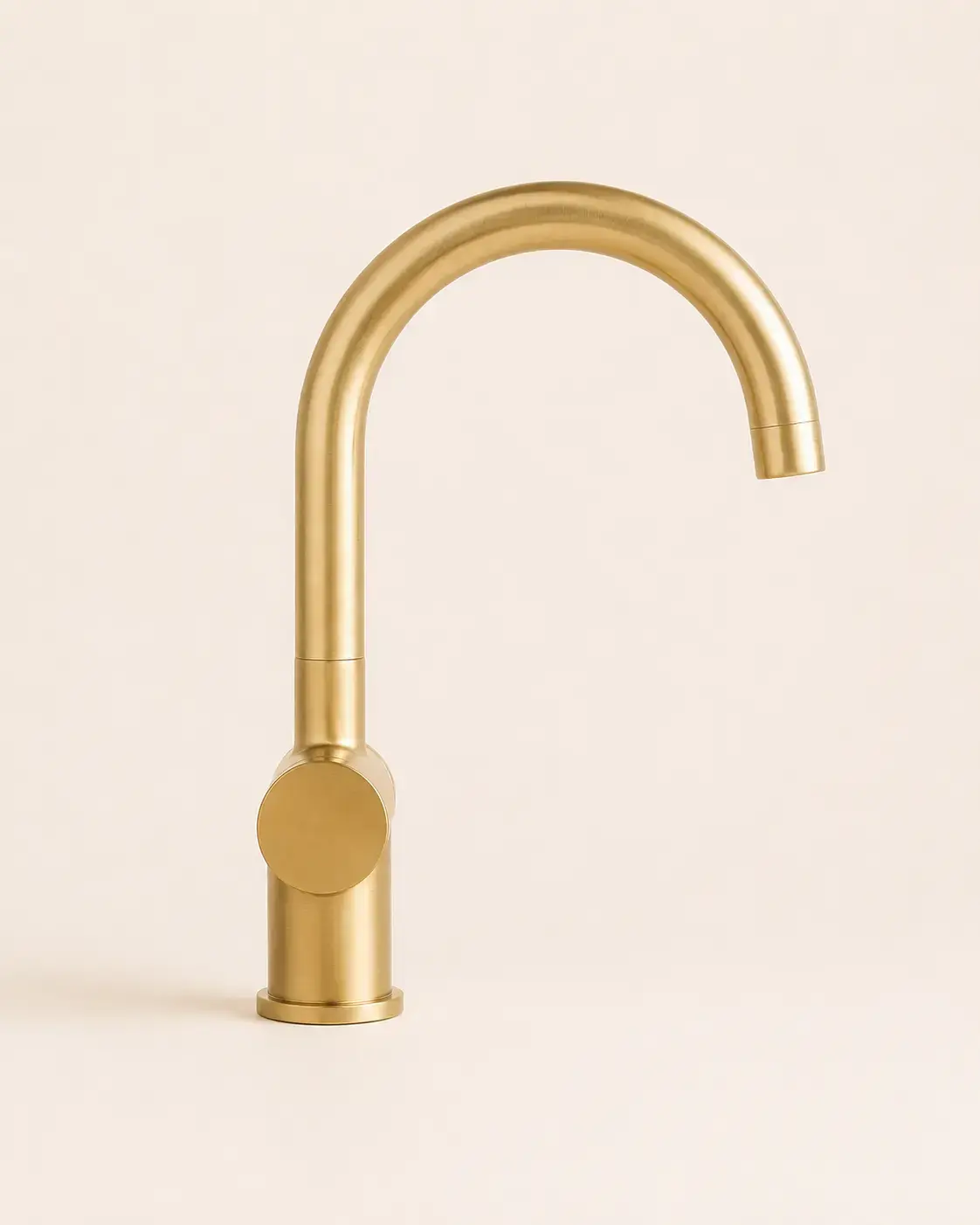 Robinet mitigeur lavabo col de cygne, doré brossé, Châtelet