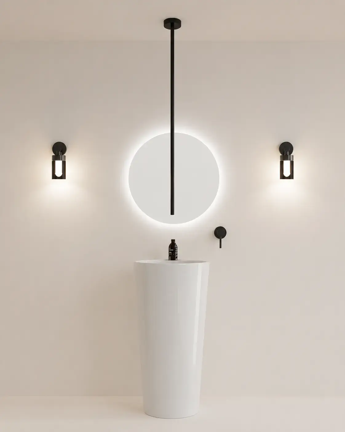 Mitigeur lavabo plafond, noir brossé, Châtelet