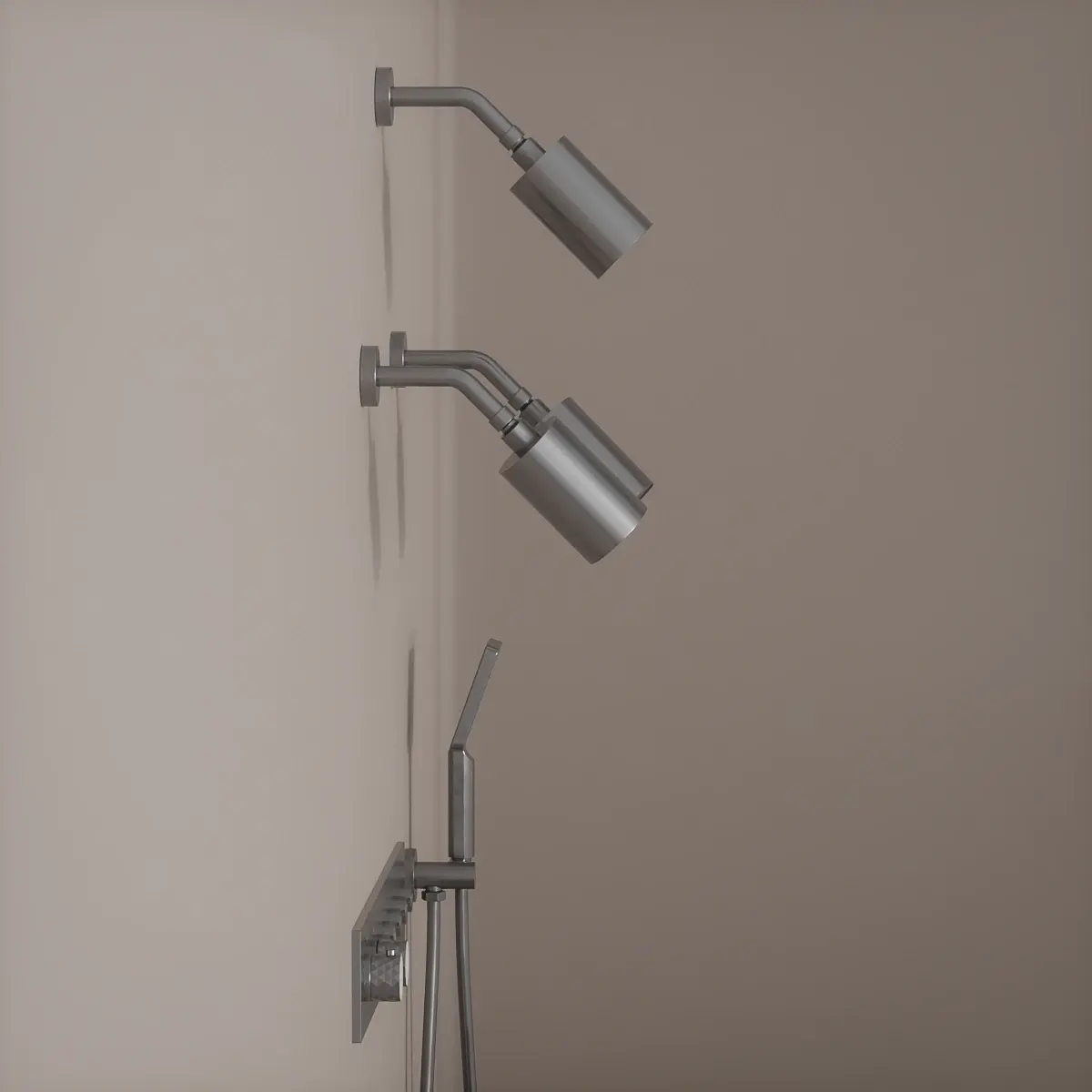 Douche thermostatique, 3 douches épaules hydromassantes, inox brossé Châtelet