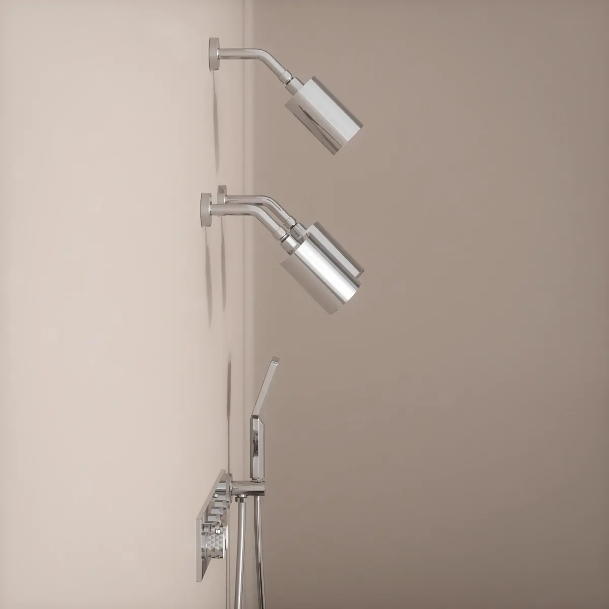 Douche thermostatique, 3 douches épaules hydromassantes, chromé Châtelet